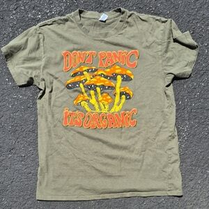 organic mushroom tshirt Brisco brands cotton blend size large